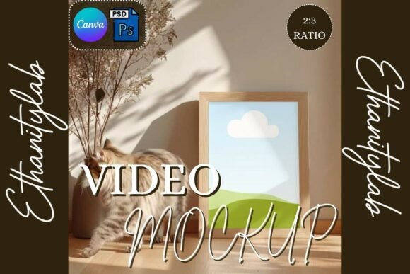 Download Video Frame Mockup Cat | Canva PSD - Mockup Collection