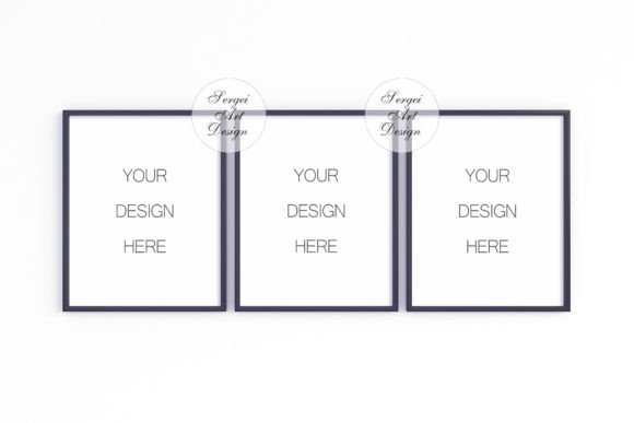 Download Digital Set of 3 Black Frame Mockup, PSD - Mockup Collection